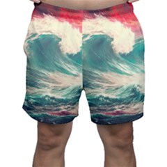 Storm Tsunami Waves Ocean Sea Nautical Nature 2 Men s Shorts