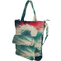 Storm Tsunami Waves Ocean Sea Nautical Nature 2 Shoulder Tote Bag by Jancukart