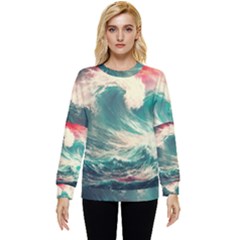 Storm Tsunami Waves Ocean Sea Nautical Nature 2 Hidden Pocket Sweatshirt by Jancukart