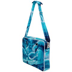 Waves Ocean Sea Tsunami Nautical 3 Cross Body Office Bag by Jancukart