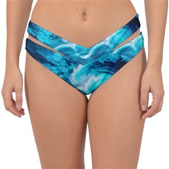 Waves Ocean Sea Tsunami Nautical 3 Double Strap Halter Bikini Bottoms by Jancukart