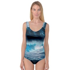 Thunderstorm Storm Tsunami Waves Ocean Sea Princess Tank Leotard  by Jancukart