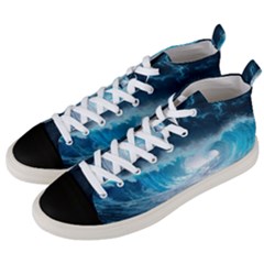 Thunderstorm Storm Tsunami Waves Ocean Sea Men s Mid-top Canvas Sneakers