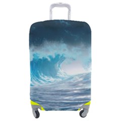 Thunderstorm Storm Tsunami Waves Ocean Sea Luggage Cover (medium) by Jancukart