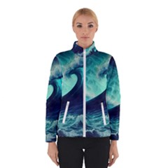 Waves Ocean Sea Tsunami Nautical Women s Bomber Jacket by Jancukart