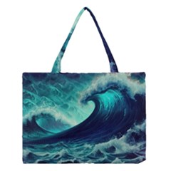 Waves Ocean Sea Tsunami Nautical Medium Tote Bag by Jancukart