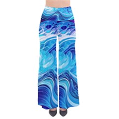 Tsunami Waves Ocean Sea Nautical Nature Abstract Blue Water So Vintage Palazzo Pants by Jancukart