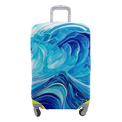 Tsunami Waves Ocean Sea Nautical Nature Abstract Blue Water Luggage Cover (small) by Jancukart