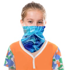 Tsunami Waves Ocean Sea Nautical Nature Abstract Blue Water Face Covering Bandana (kids) by Jancukart