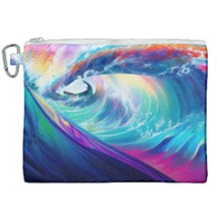 Waves Ocean Sea Tsunami Nautical Nature Water Canvas Cosmetic Bag (xxl) by Jancukart