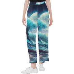 Tsunami Waves Ocean Sea Nautical Nature Water 4 Women s Pants  by Jancukart