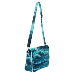 Thunderstorm Tsunami Tidal Wave Ocean Waves Sea Shoulder Bag With Back Zipper by Jancukart