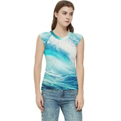 Tsunami Waves Ocean Sea Nautical Nature Water 8 Women s Raglan Cap Sleeve Tee by Jancukart