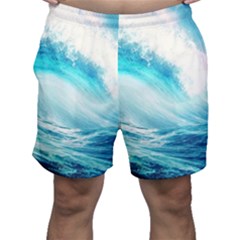 Tsunami Waves Ocean Sea Nautical Nature Water 8 Men s Shorts