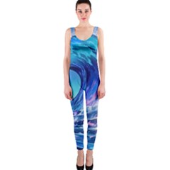 Tsunami Tidal Wave Ocean Waves Sea Nature Water 2 One Piece Catsuit by Jancukart