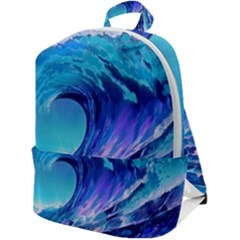 Tsunami Tidal Wave Ocean Waves Sea Nature Water 2 Zip Up Backpack by Jancukart