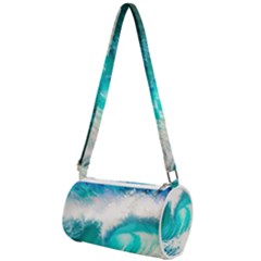 Tsunami Waves Ocean Sea Nautical Nature Water Blue Nature Mini Cylinder Bag by Jancukart