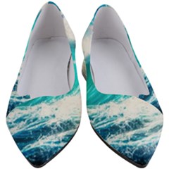 Tsunami Waves Ocean Sea Nautical Nature Water Blue Nature Women s Block Heels  by Jancukart