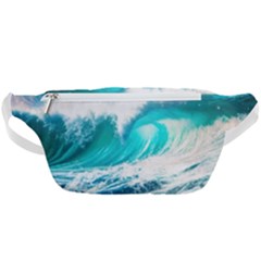 Tsunami Waves Ocean Sea Nautical Nature Water Blue Nature Waist Bag  by Jancukart