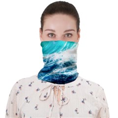 Tsunami Waves Ocean Sea Nautical Nature Water Blue Nature Face Covering Bandana (adult) by Jancukart