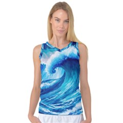 Tsunami Tidal Wave Ocean Waves Sea Nature Water 3 Women s Basketball Tank Top by Jancukart