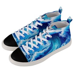 Tsunami Tidal Wave Ocean Waves Sea Nature Water 3 Men s Mid-top Canvas Sneakers