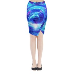 Tsunami Waves Ocean Sea Nautical Nature Water Art Work Midi Wrap Pencil Skirt by Jancukart