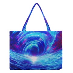 Tsunami Waves Ocean Sea Nautical Nature Water Art Work Medium Tote Bag by Jancukart