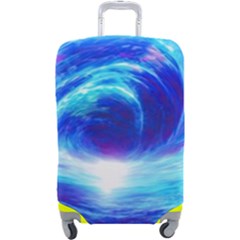 Tsunami Waves Ocean Sea Nautical Nature Water Art Work Luggage Cover (Large)
