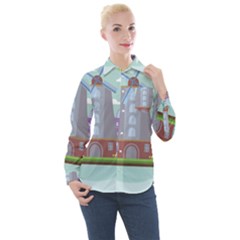 Amsterdam Landmark Landscape Women s Long Sleeve Pocket Shirt