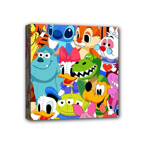 Illustration Cartoon Character Animal Cute Mini Canvas 4  X 4  (stretched) by Sudheng