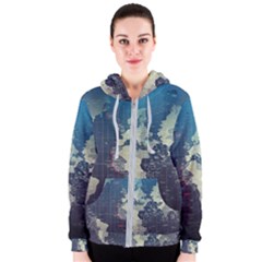 Vintage World Map Illustration Artwork Water Drop Digital Art Arts Women s Zipper Hoodie by Sudheng