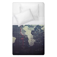 Vintage World Map Illustration Artwork Water Drop Digital Art arts Duvet Cover (Single Size)