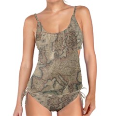 Vintage Europe Map Tankini Set