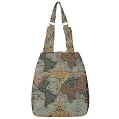 Vintage World Map Center Zip Backpack