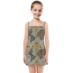 Vintage World Map Kids  Summer Sun Dress