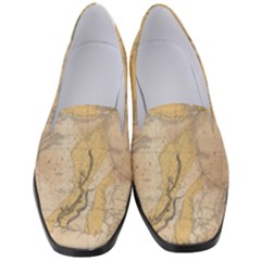 Vintage World Map Physical Geography Women s Classic Loafer Heels by Sudheng
