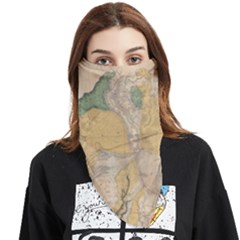 Vintage World Map Physical Geography Face Covering Bandana (triangle)