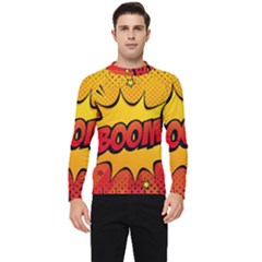 Explosion Boom Pop Art Style Men s Long Sleeve Rash Guard by Sudheng