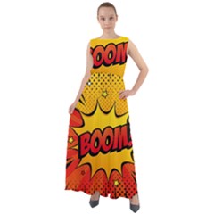Explosion Boom Pop Art Style Chiffon Mesh Boho Maxi Dress