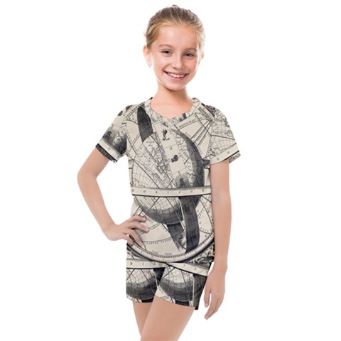 Vintage Planet Kids  Mesh Tee And Shorts Set by ConteMonfrey