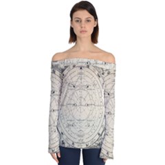 Astronomy Vintage Off Shoulder Long Sleeve Top by ConteMonfrey