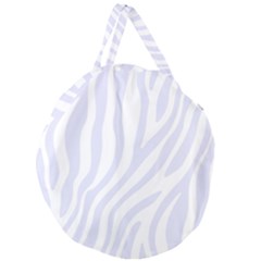 Grey Zebra Vibes Animal Print  Giant Round Zipper Tote