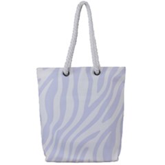 Grey Zebra Vibes Animal Print  Full Print Rope Handle Tote (small) by ConteMonfrey