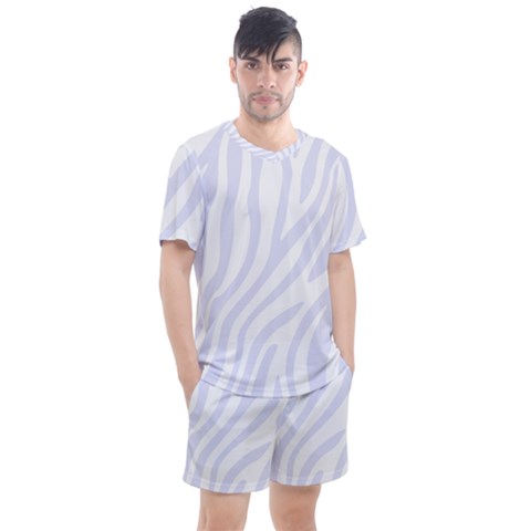 Grey Zebra Vibes Animal Print  Men s Mesh Tee And Shorts Set by ConteMonfrey