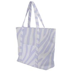 Grey Zebra Vibes Animal Print  Zip Up Canvas Bag by ConteMonfrey