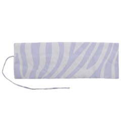 Grey Zebra Vibes Animal Print  Roll Up Canvas Pencil Holder (m) by ConteMonfrey