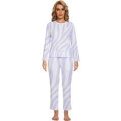 Grey Zebra Vibes Animal Print  Womens  Long Sleeve Lightweight Pajamas Set by ConteMonfrey