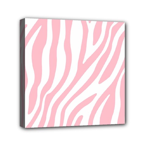 Pink Zebra Vibes Animal Print  Mini Canvas 6  X 6  (stretched) by ConteMonfrey