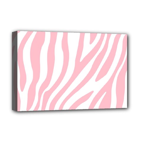 Pink Zebra Vibes Animal Print  Deluxe Canvas 18  X 12  (stretched) by ConteMonfrey